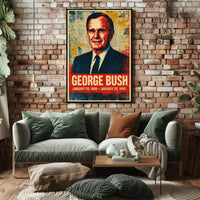 George H. W. Bush 41st President of the United States Street Art Mashup Poster