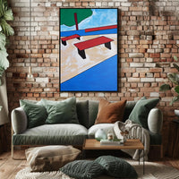 Abstract Park Scene Poster Modern Minimalist Print