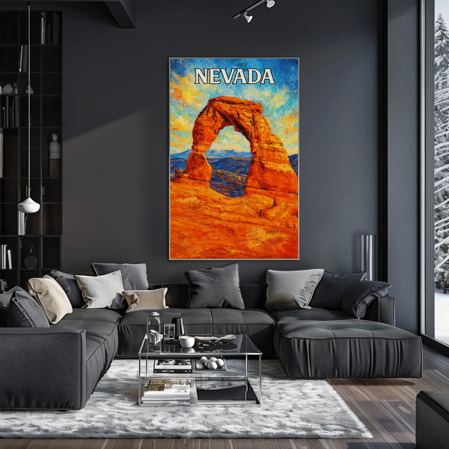 Nevada Desert Arch Red Rock Landscape Poster Poster