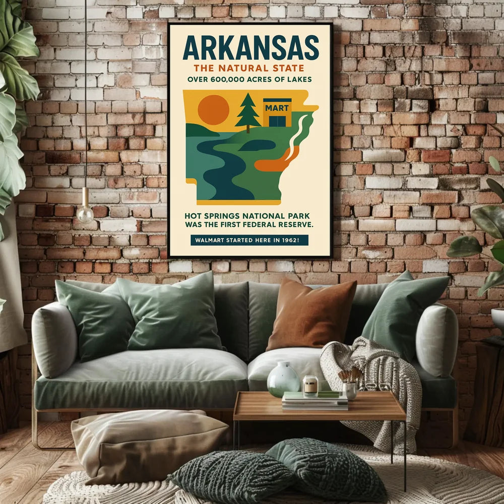 Discover Arkansas: Natural Beauty and History Poster