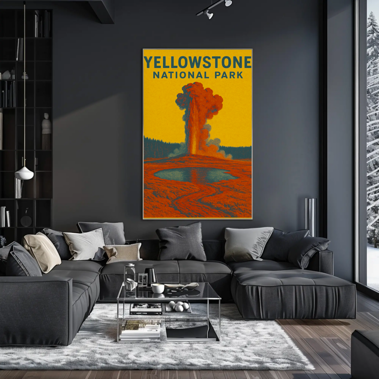 Yellowstone's Majestic Eruption Vintage Travel Poster