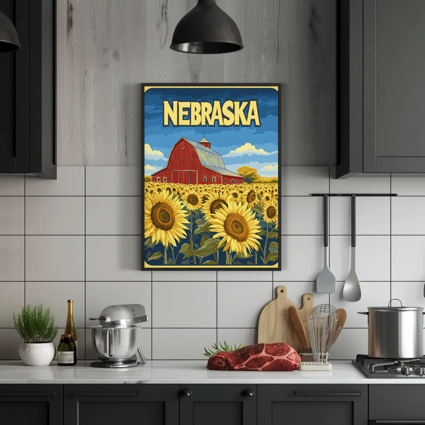 Nebraska Sunflower Fields Poster