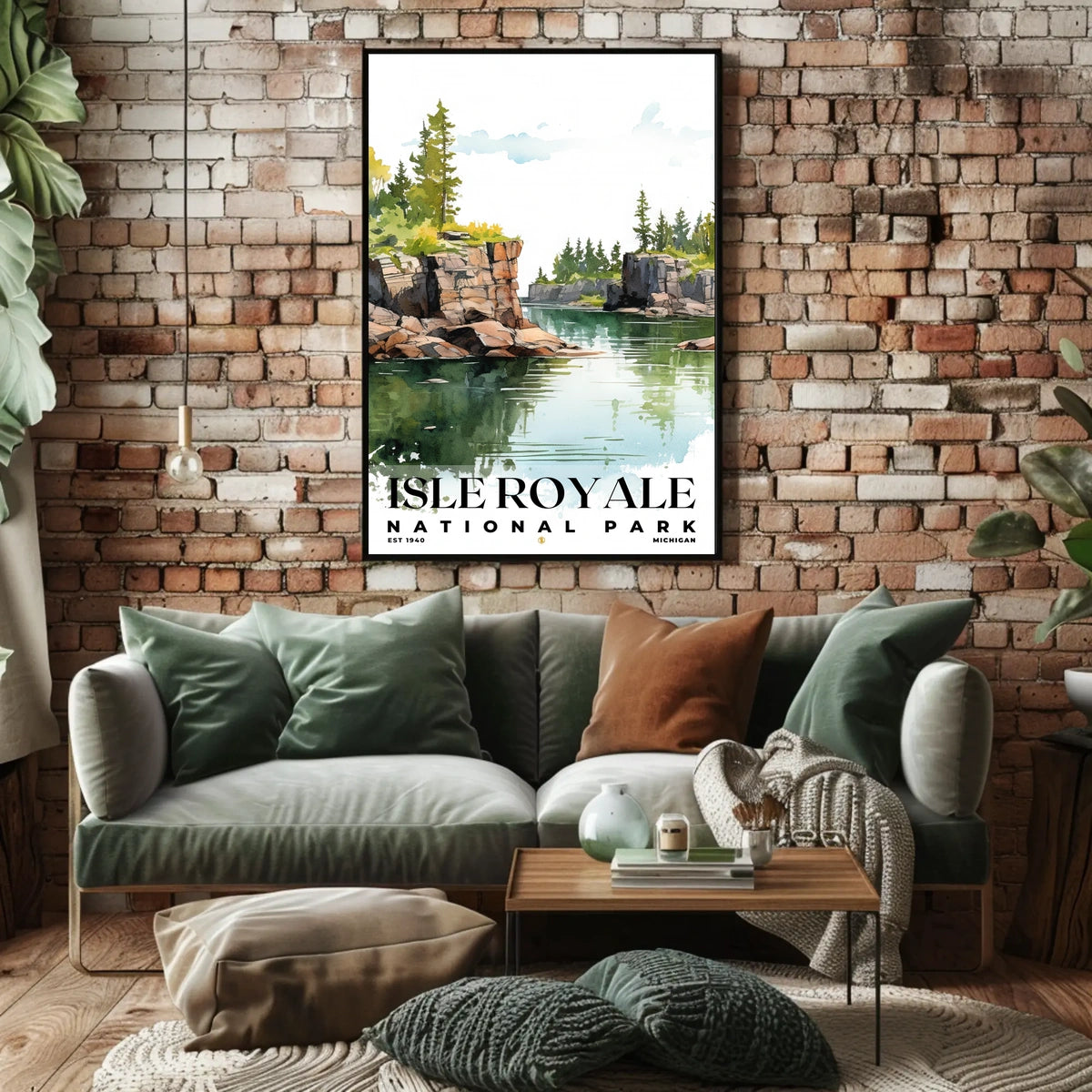 Isle Royale Watercolor Wall Art Poster