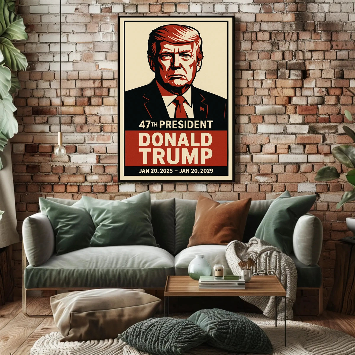 Trump Visionary Red Black Patriotic Minimalist Poster