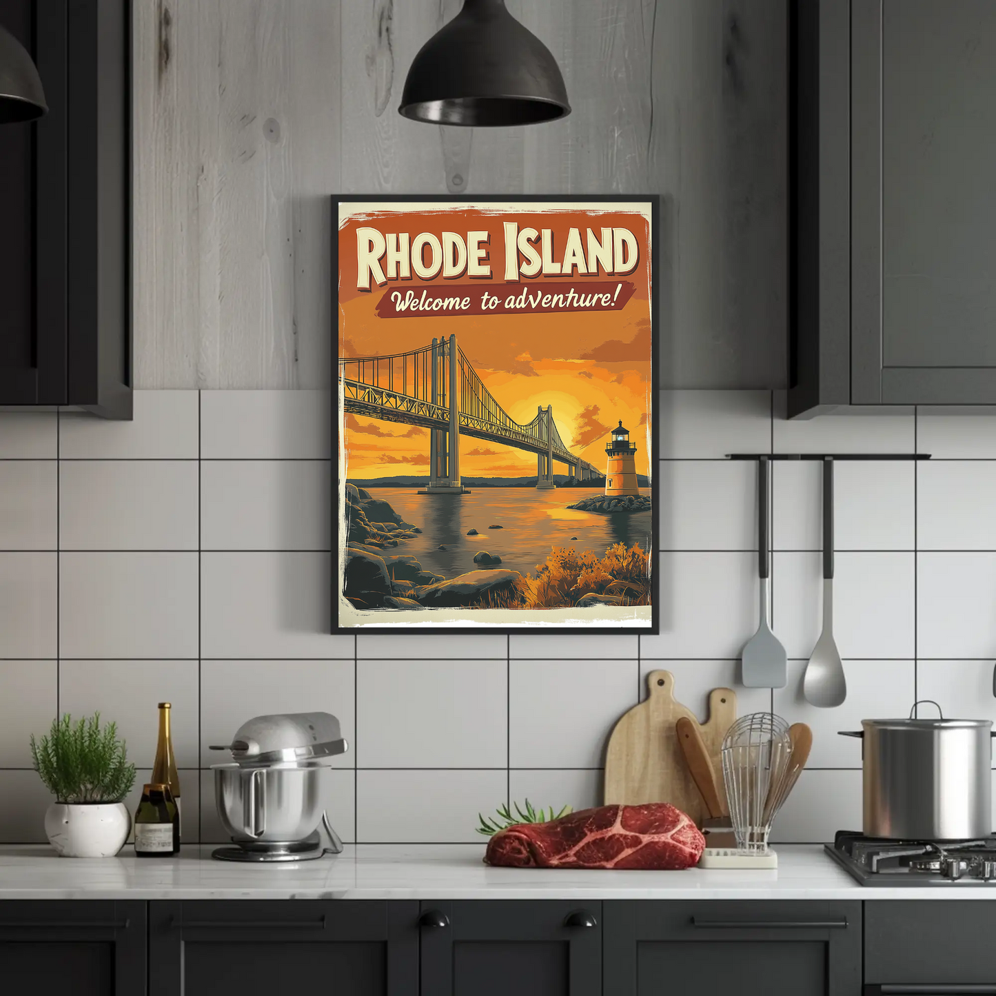 Rhode Island Adventure Vintage Travel Poster