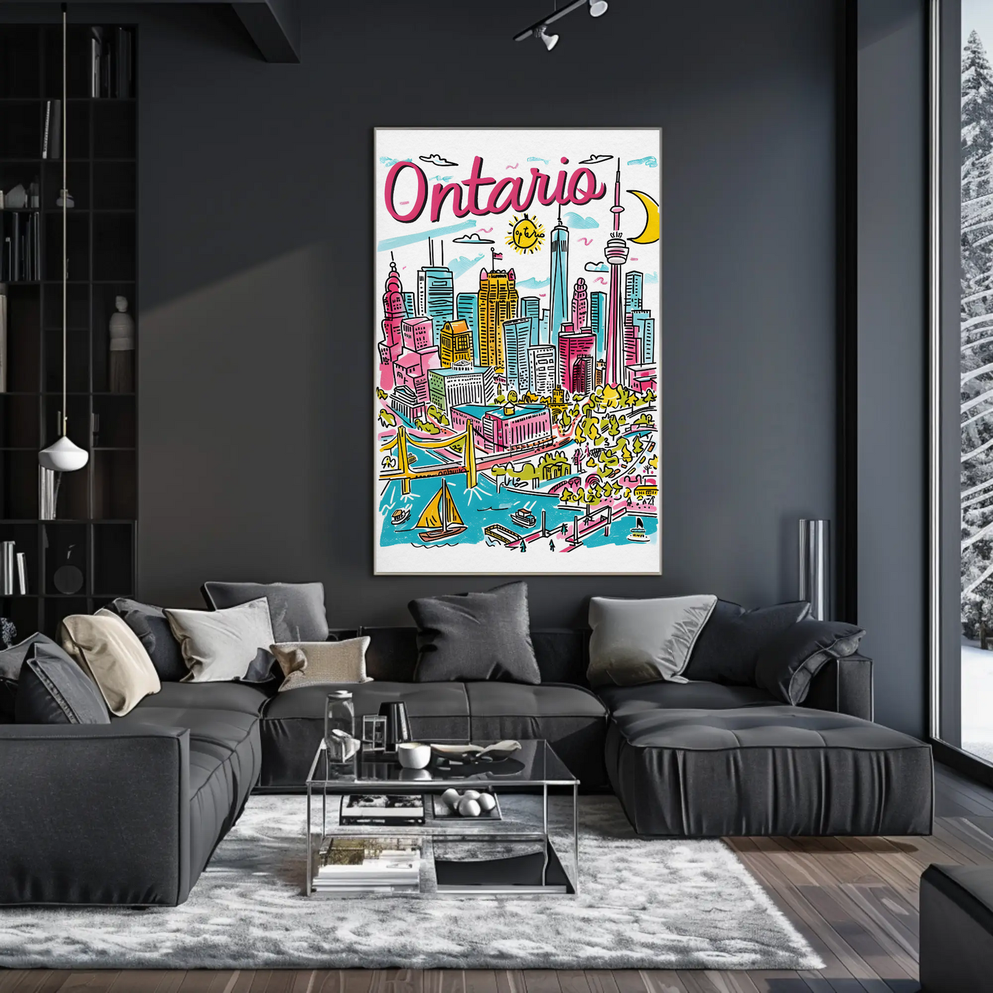 Ontario Canada Skyline and Harbor Travel Poster