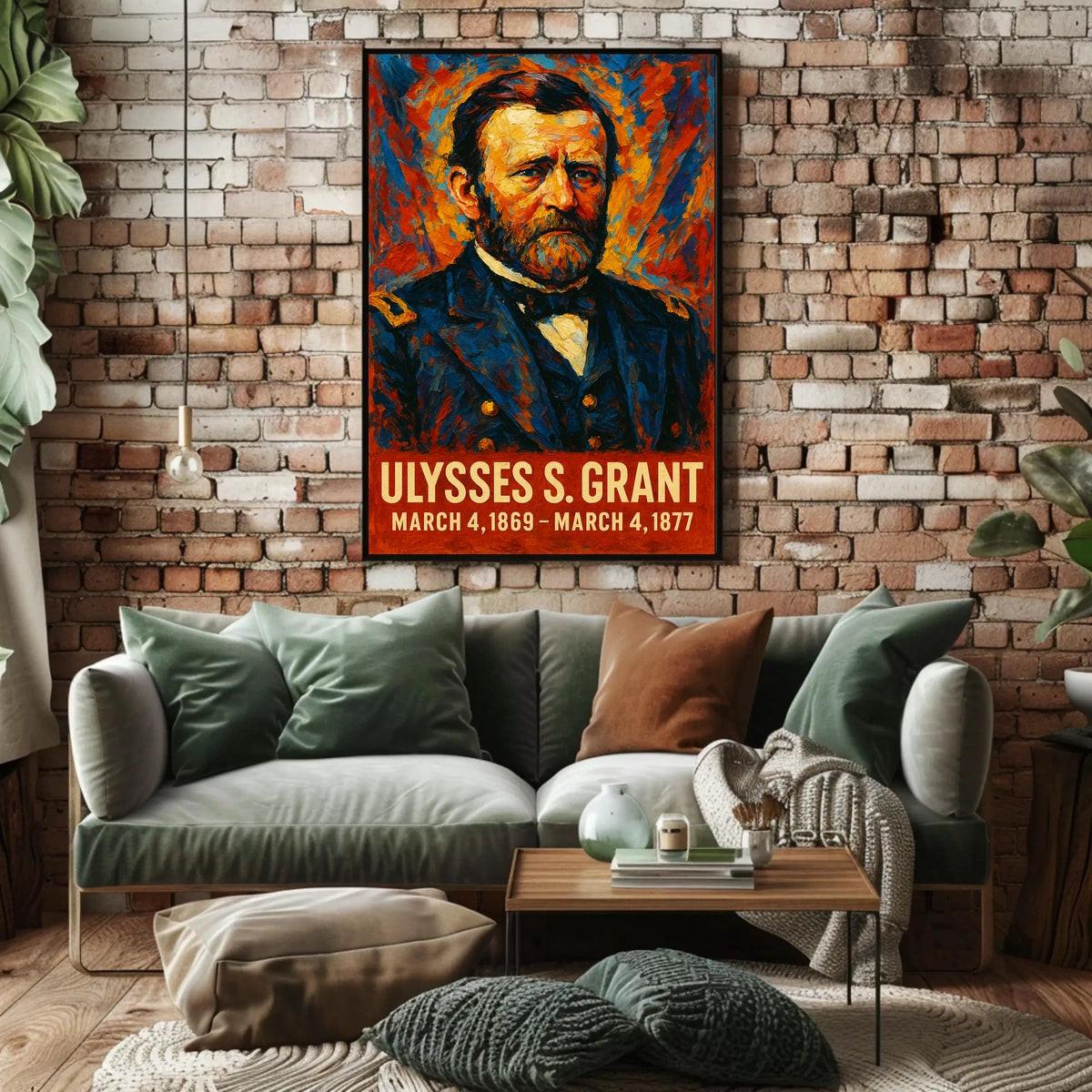 Ulysses S. Grant 18th President of the United States Glitch Hop Art Poster