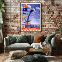 Soviet Athletes Vintage Propaganda Art Sports Poster