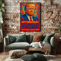 Unyielding Resolve Trump Patriot Legacy Expressionism Poster