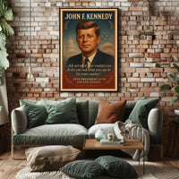 John F. Kennedy Inspirational Quote Historical or Presidential Poster