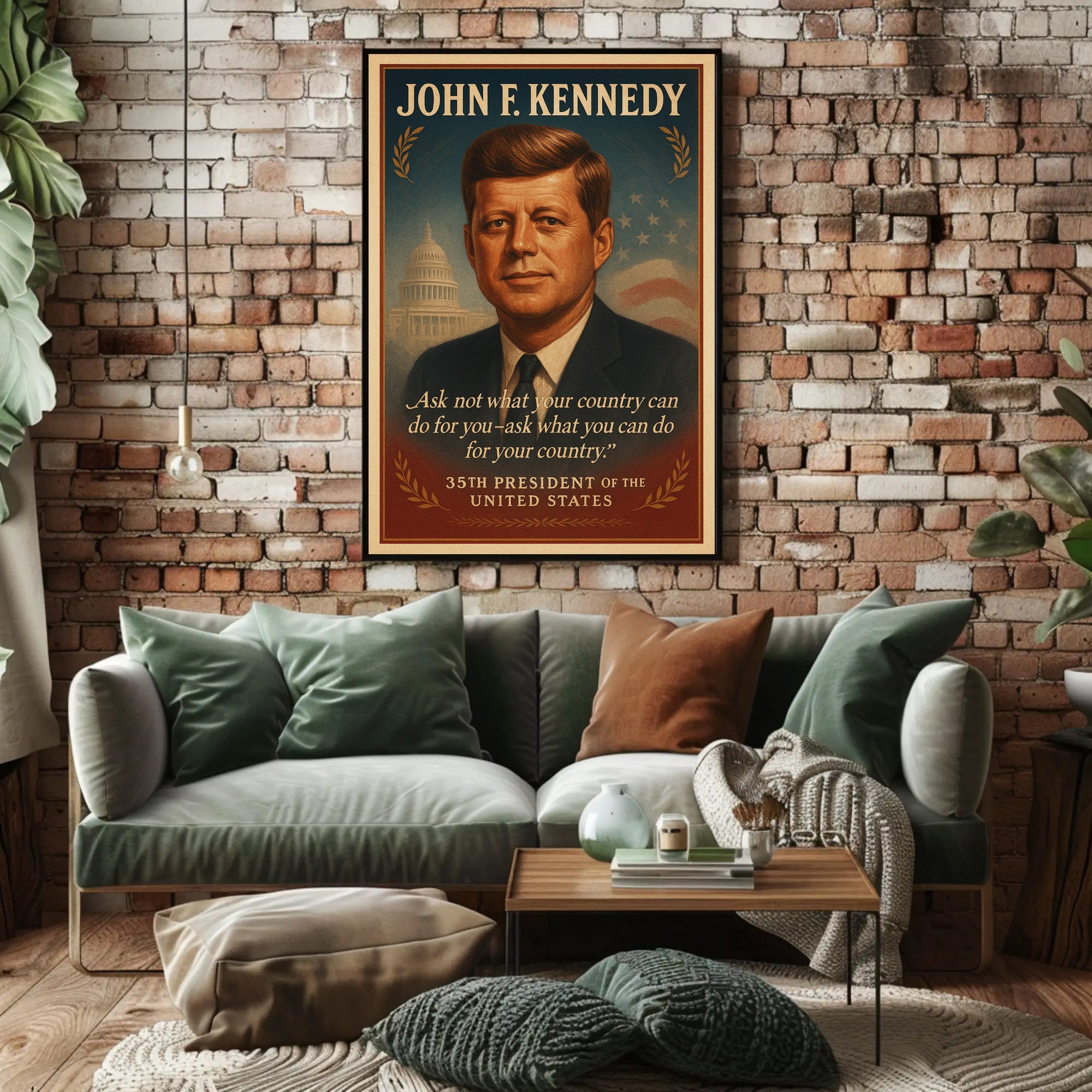John F. Kennedy Inspirational Quote Historical or Presidential Poster