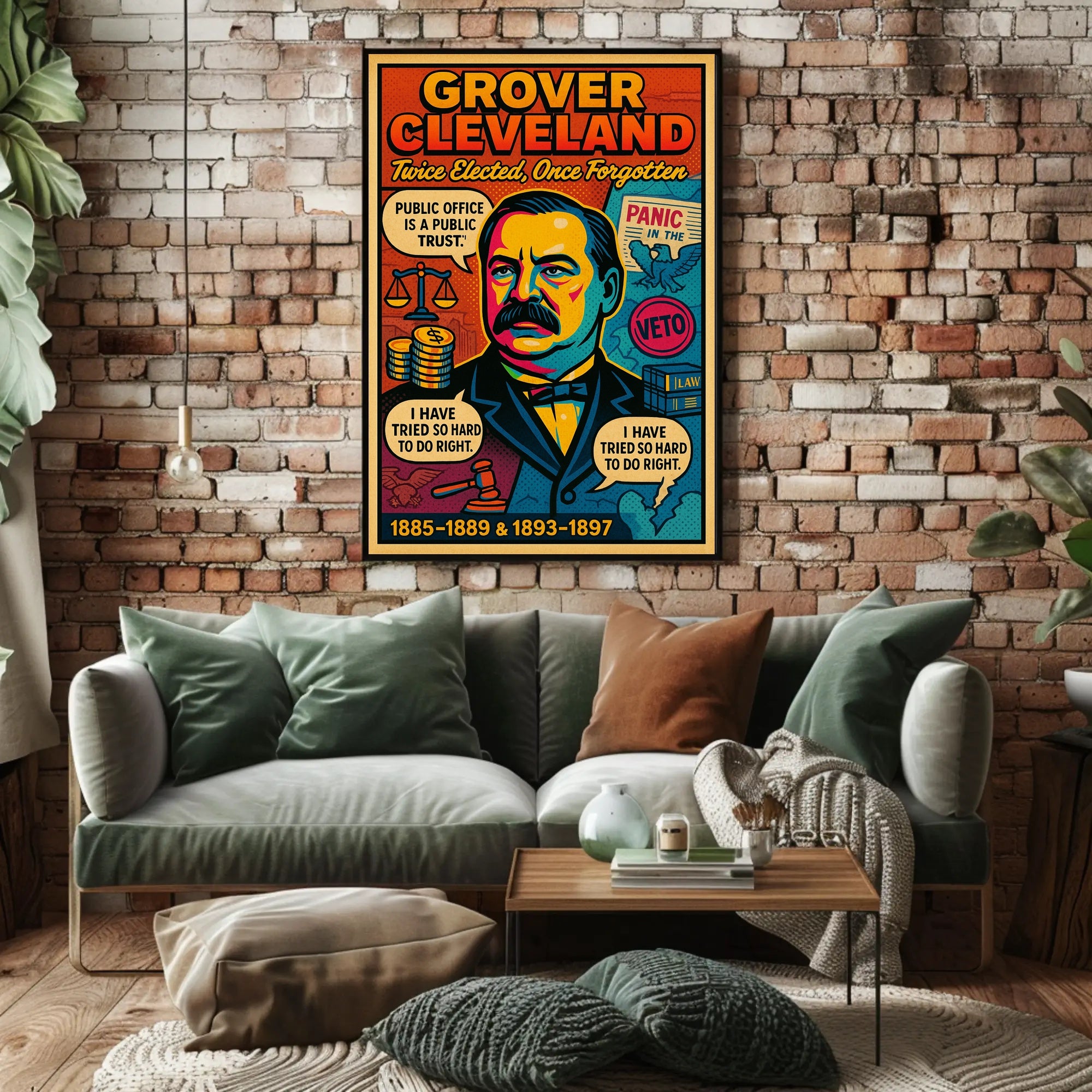 Grover Cleveland Twice Elected, Once Forgotten Poster PosterGoat