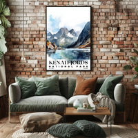 Kenai Fjords Watercolor Wall Art Poster