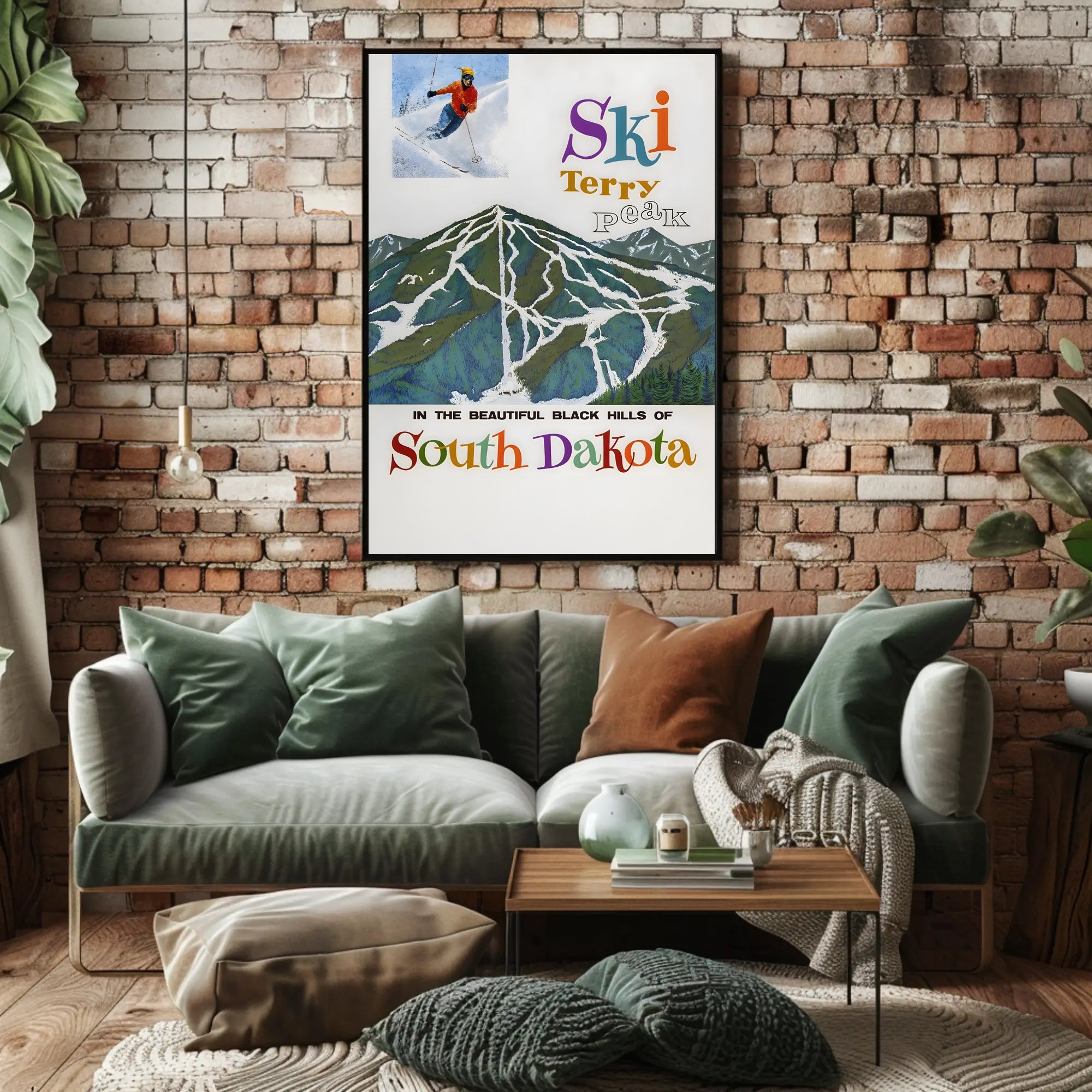 Terry Peak Ski Adventure Vintage Travel Poster PosterGoat