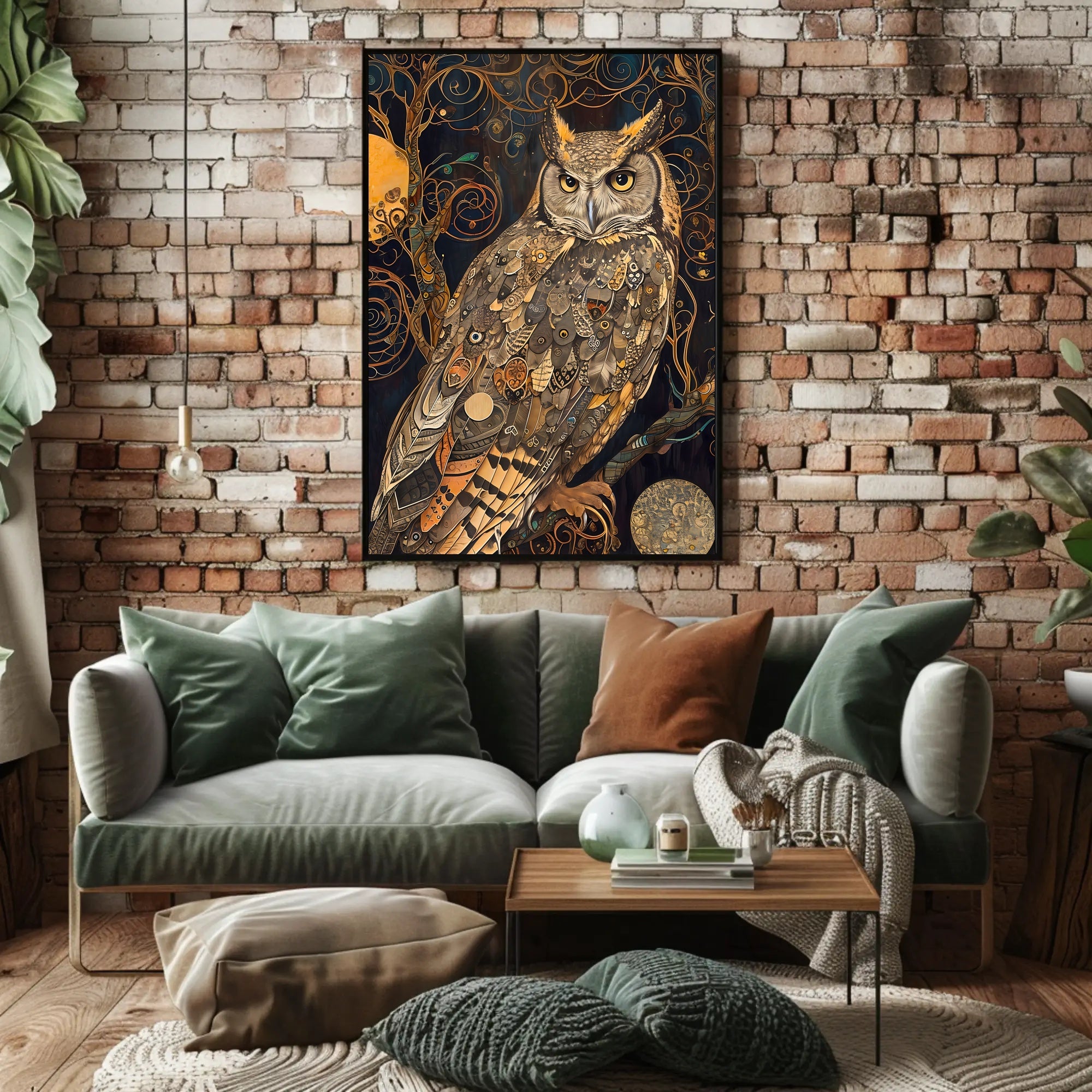Intricate Owl Fantasy Surrealism Art Print Fantasy or Mythology Poster
