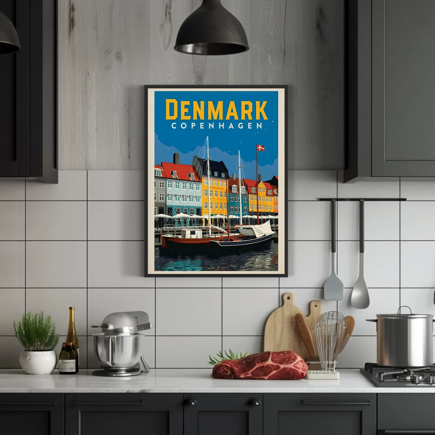 Denmark Copenhagen Vintage Poster