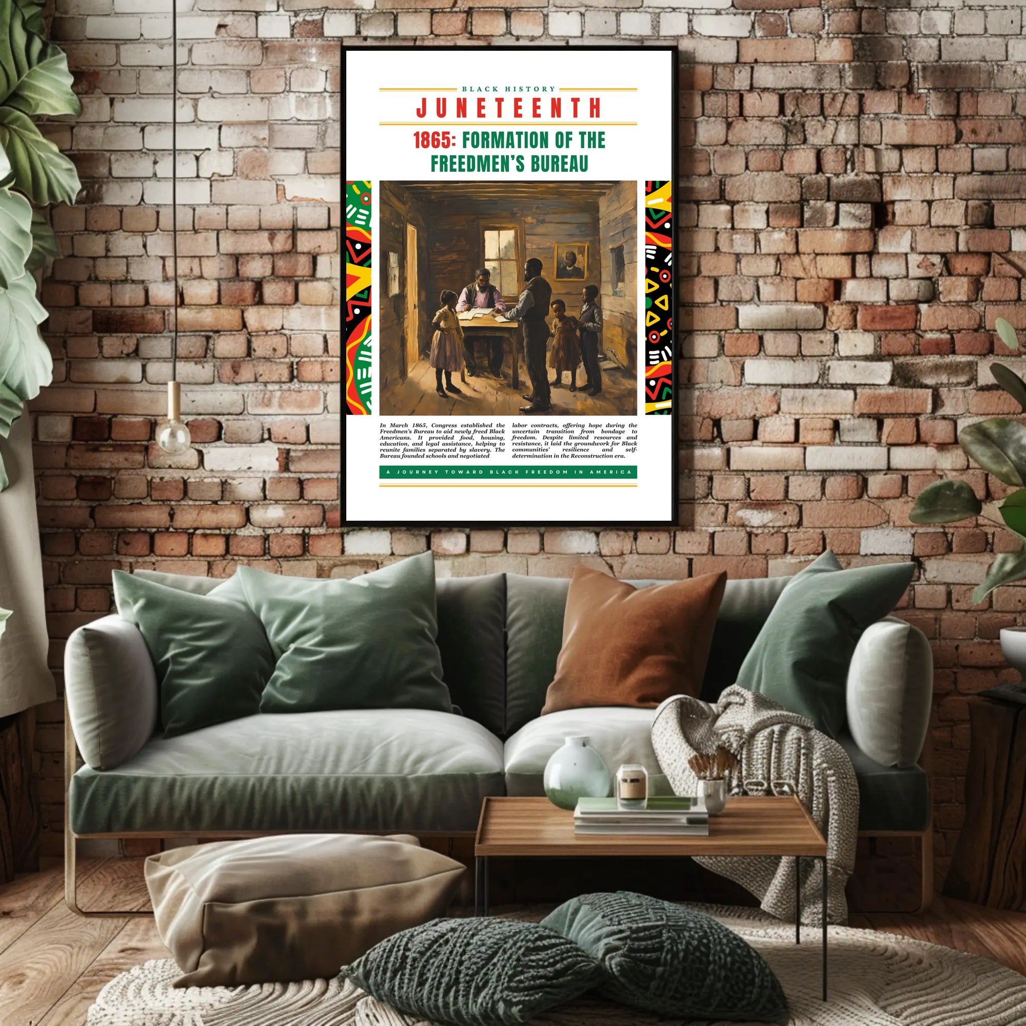 Black History Freedmen's Bureau 1865 Cultural Heritage Poster