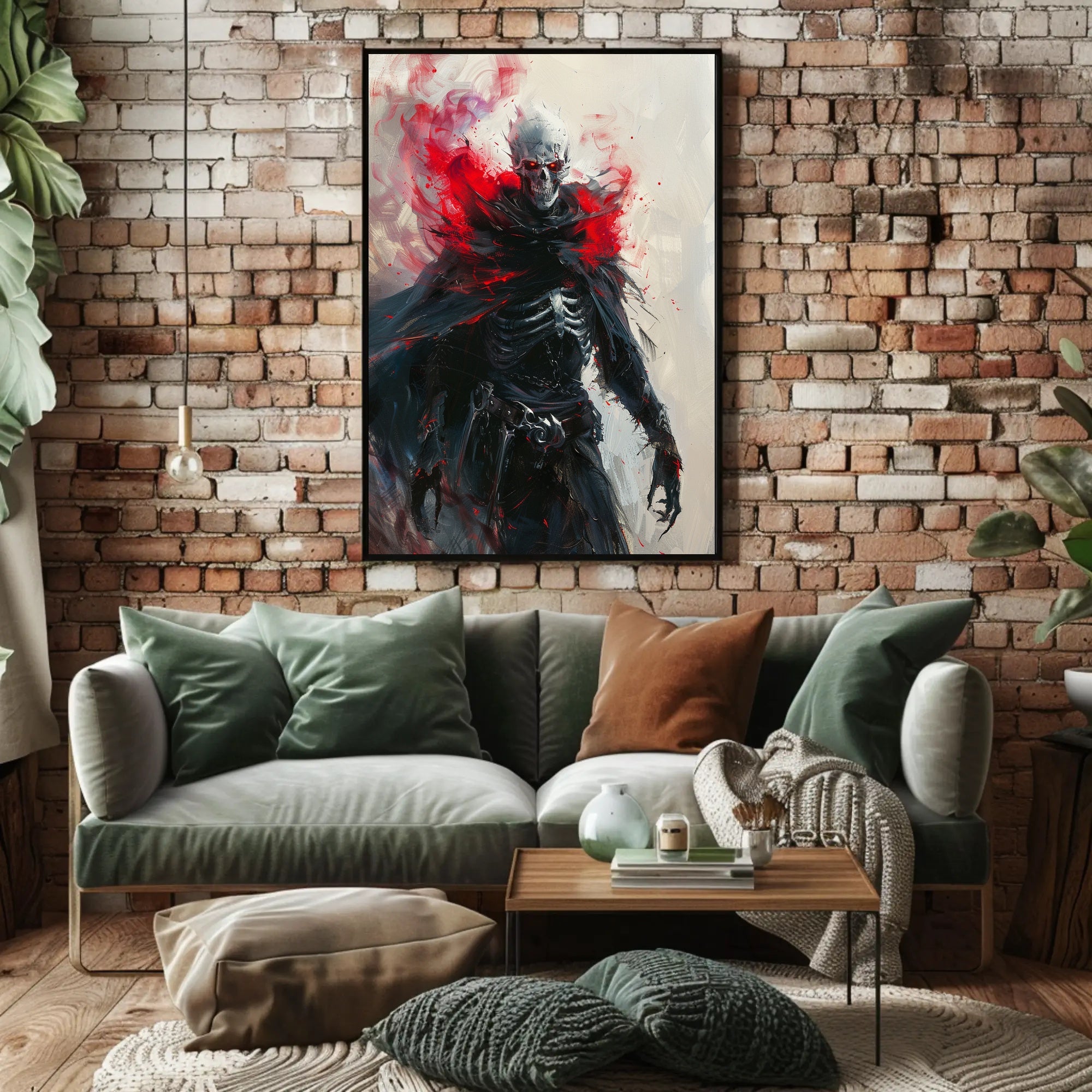 Ethereal Skeleton Warrior Dark Fantasy Art Poster PosterGoat