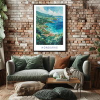 Honduras Scenic Coastal Travel Poster PosterGoat