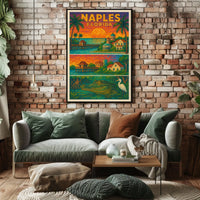 Naples Florida Poster Vibrant Coastal Wall Art For Home