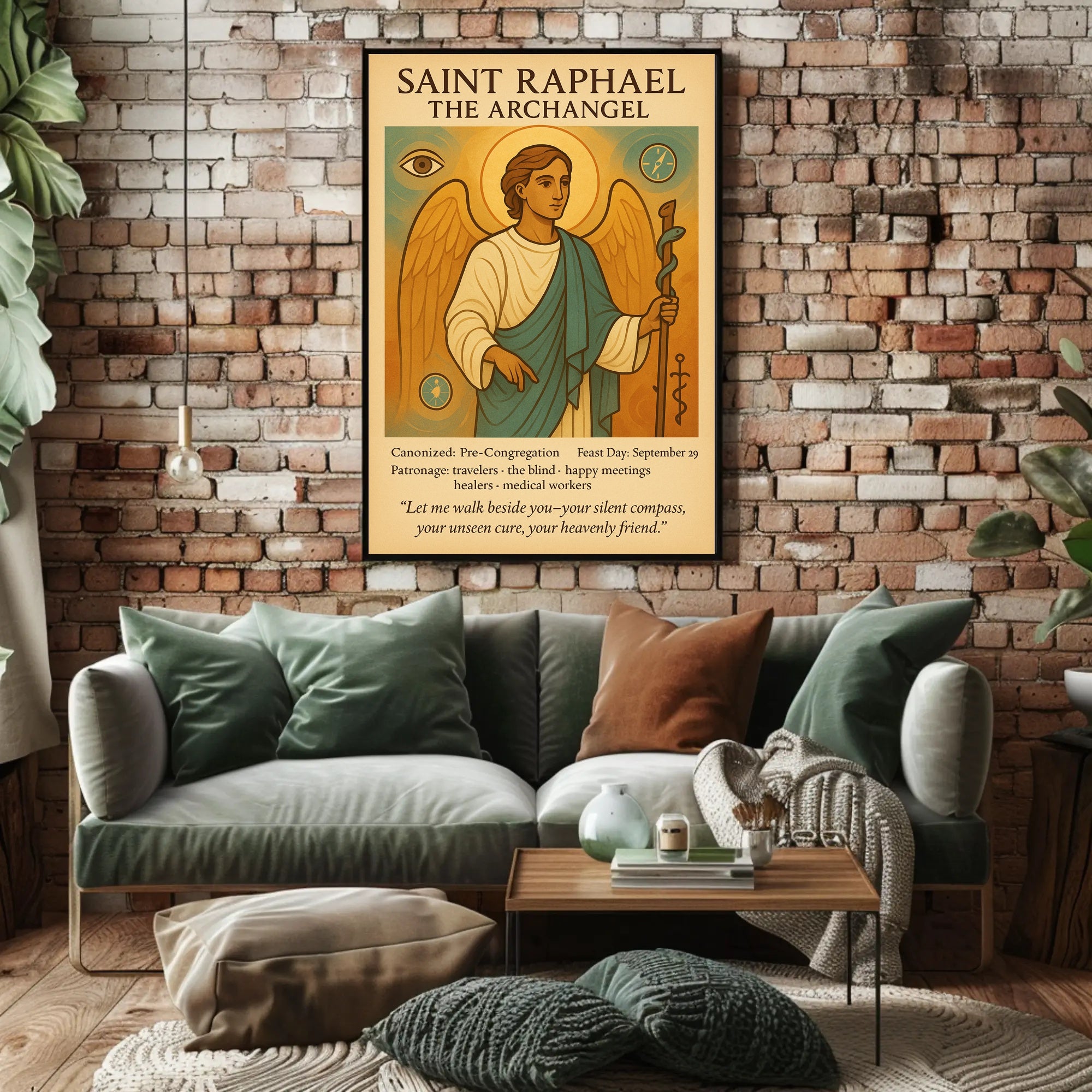 Saint Raphael the Archangel Spiritual Iconography Heritage Poster