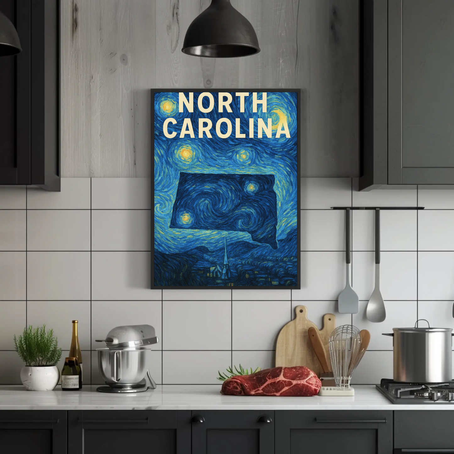 North Carolina Starry Night Poster