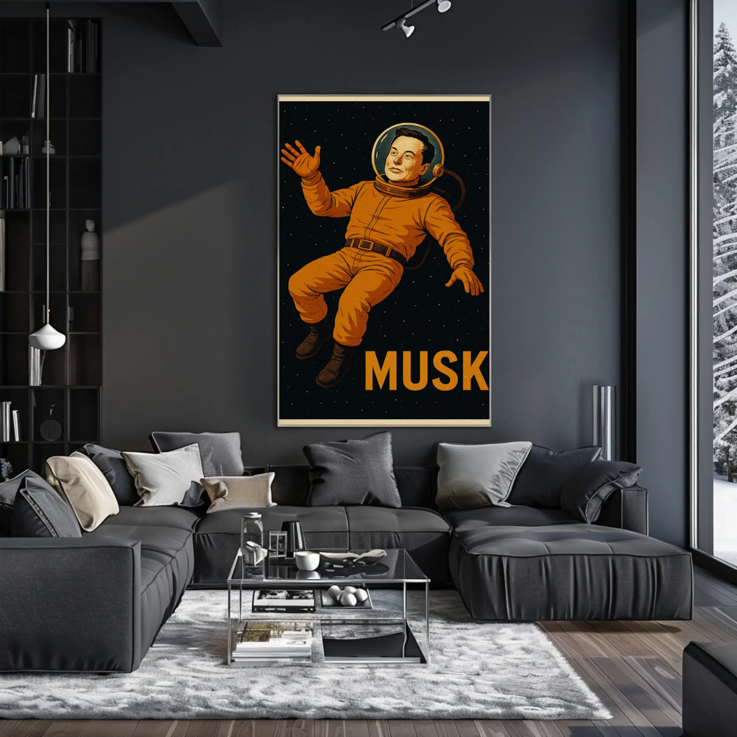 Musk Astronaut Space Portrait Conceptual Poster
