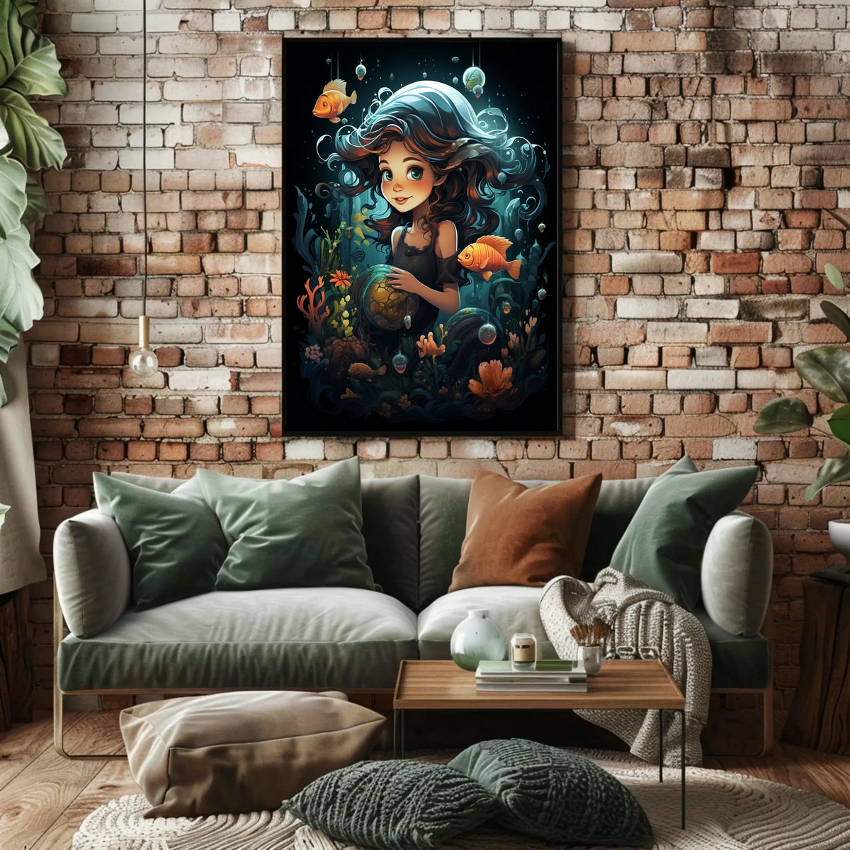 Oceans Whimsy Underwater Adventure Colorful Corals Fantasy Digital Painting Dreamer Poster