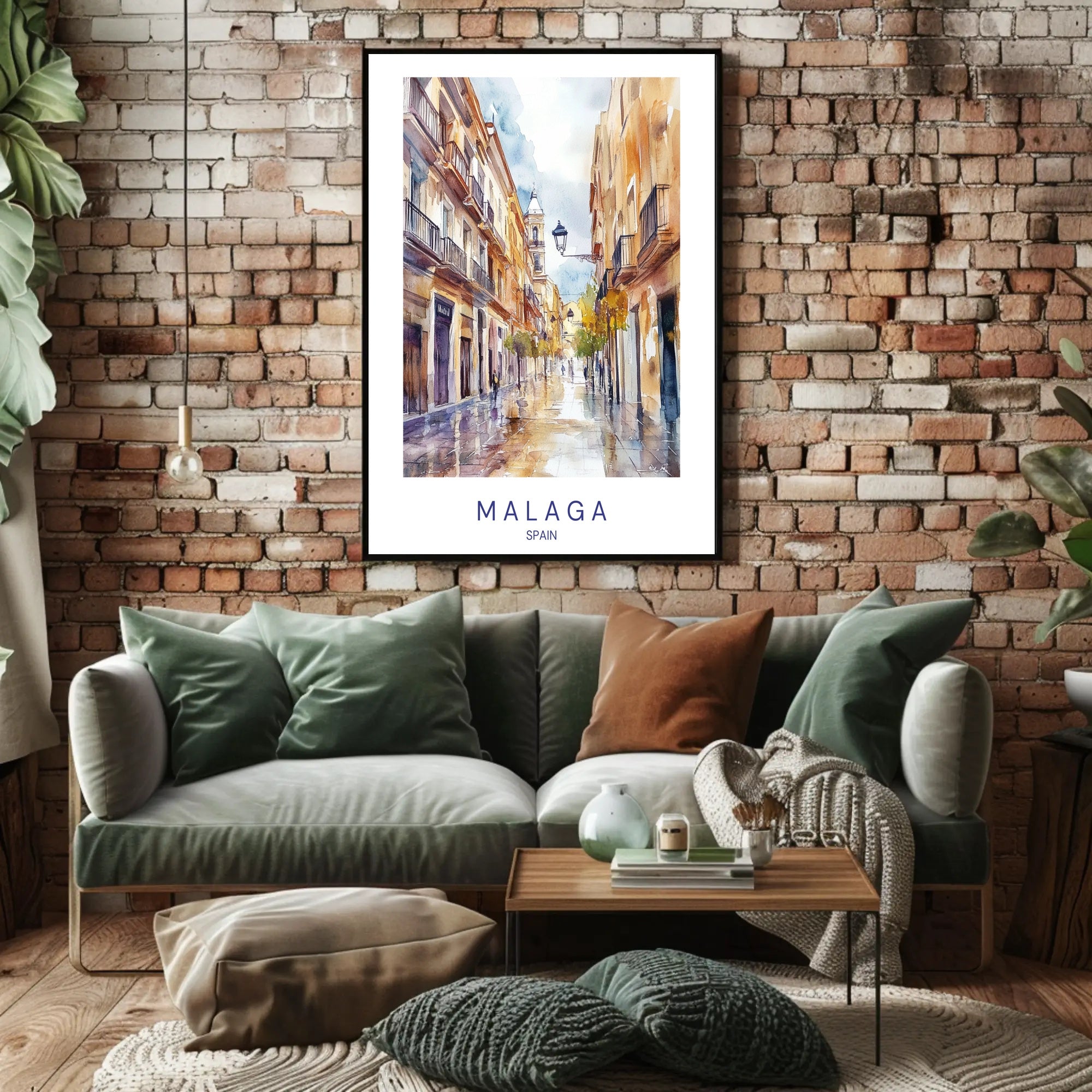 Malaga Street Scene Poster PosterGoat