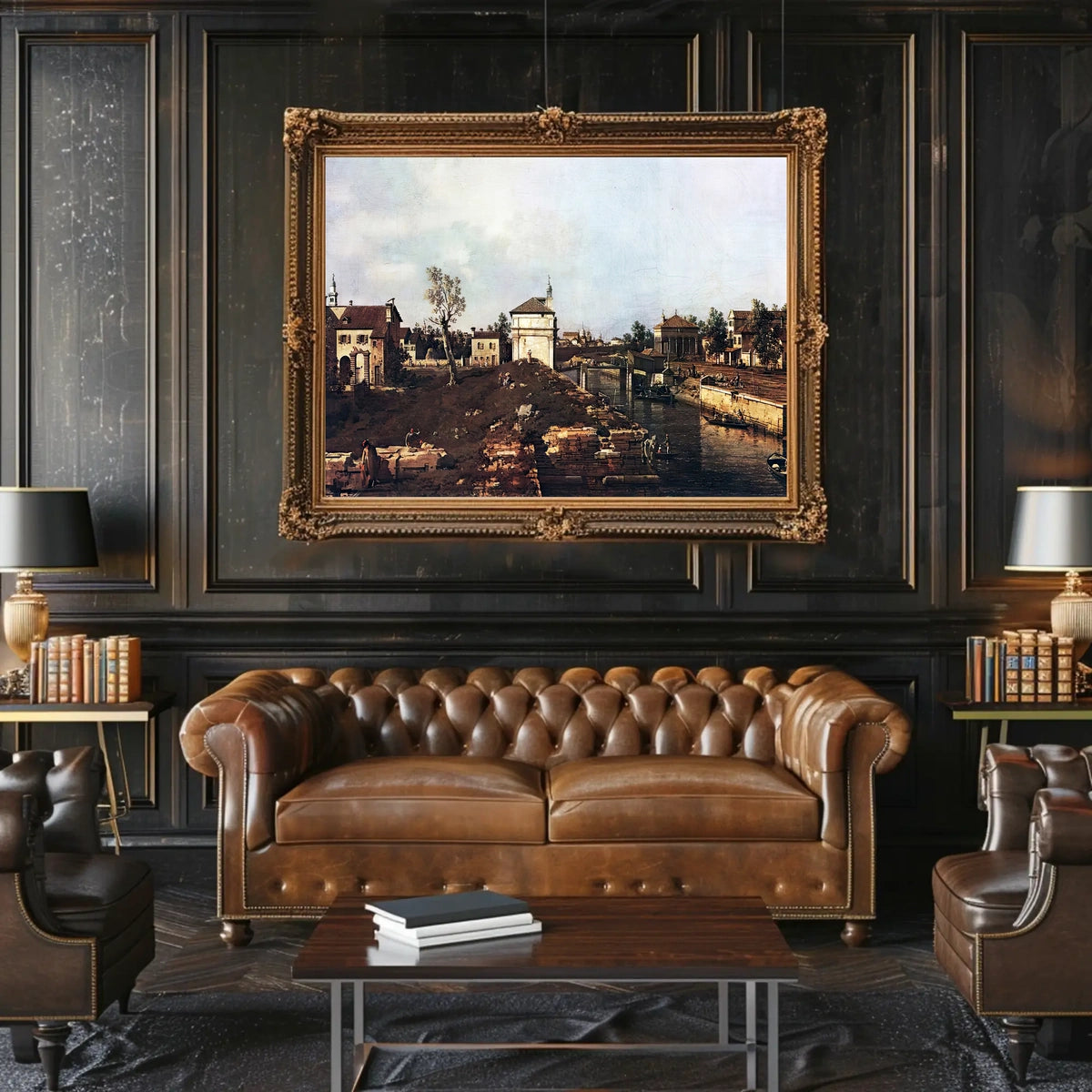 Italian Canal Scene: Nostalgic 18th Century Urban or Cityscape Poster