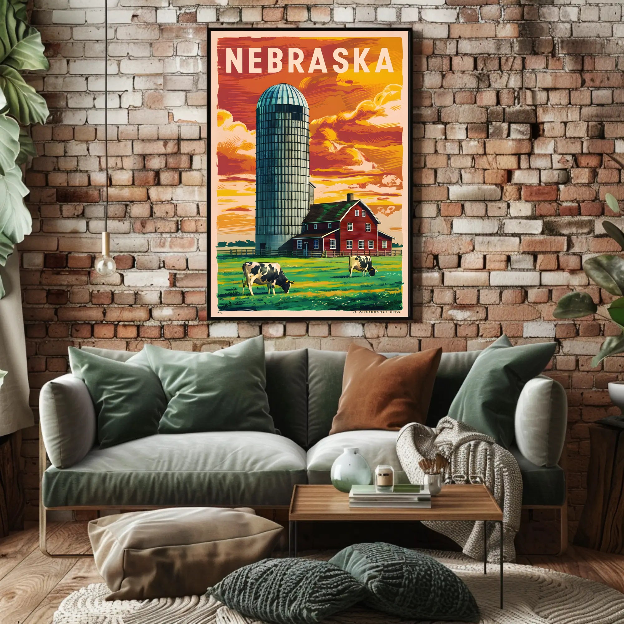 Nebraska Farm Landscape Poster