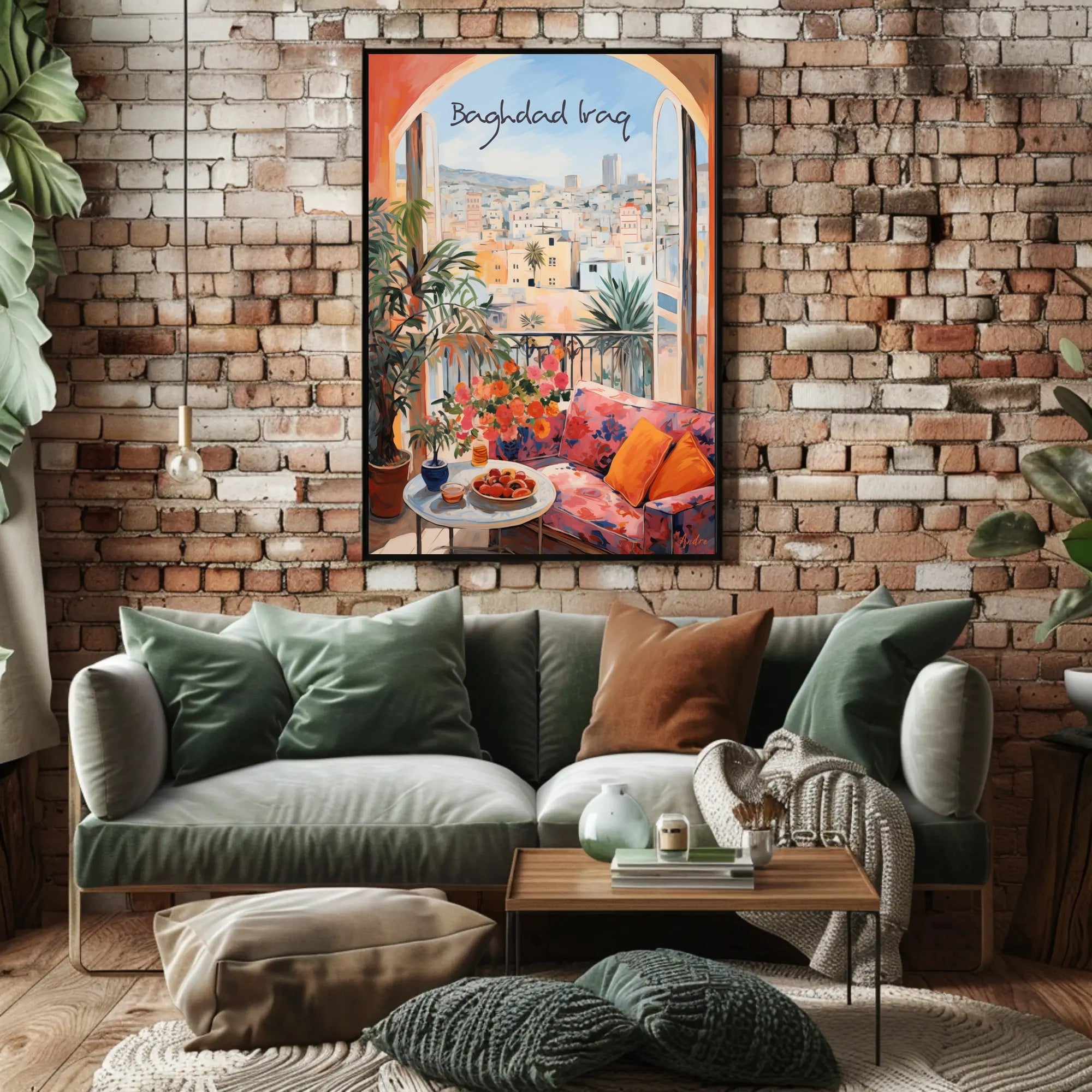 Baghdad Balcony View: Urban Serenity Poster