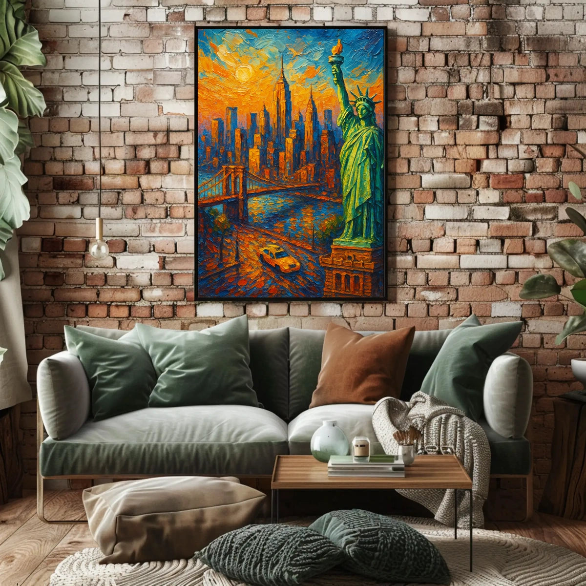 Vibrant New York Sunset Painting