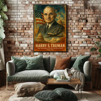 Harry S. Truman 33rd President of the United States Layered Digital Collage Poster
