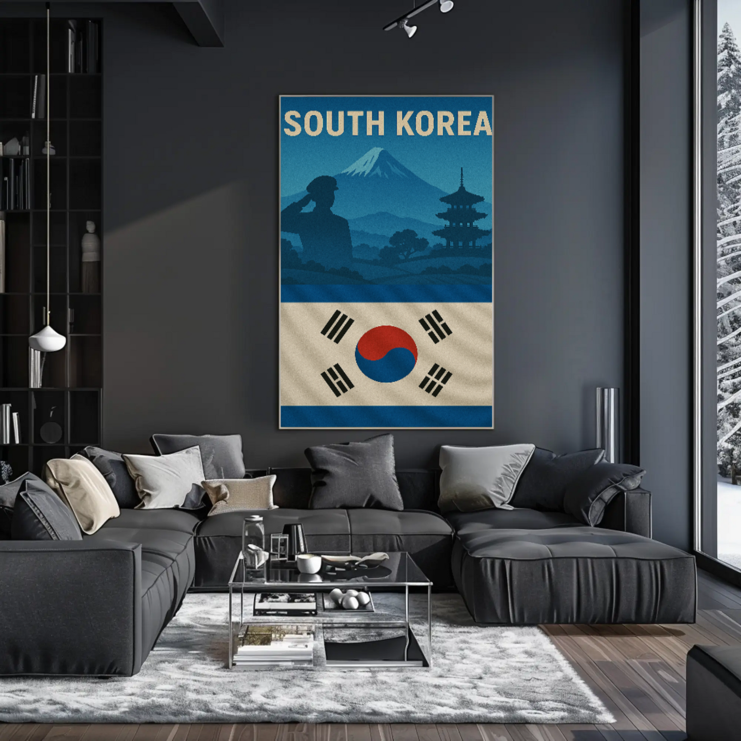 South Korea Patriotic Icons Vintage Heritage Poster