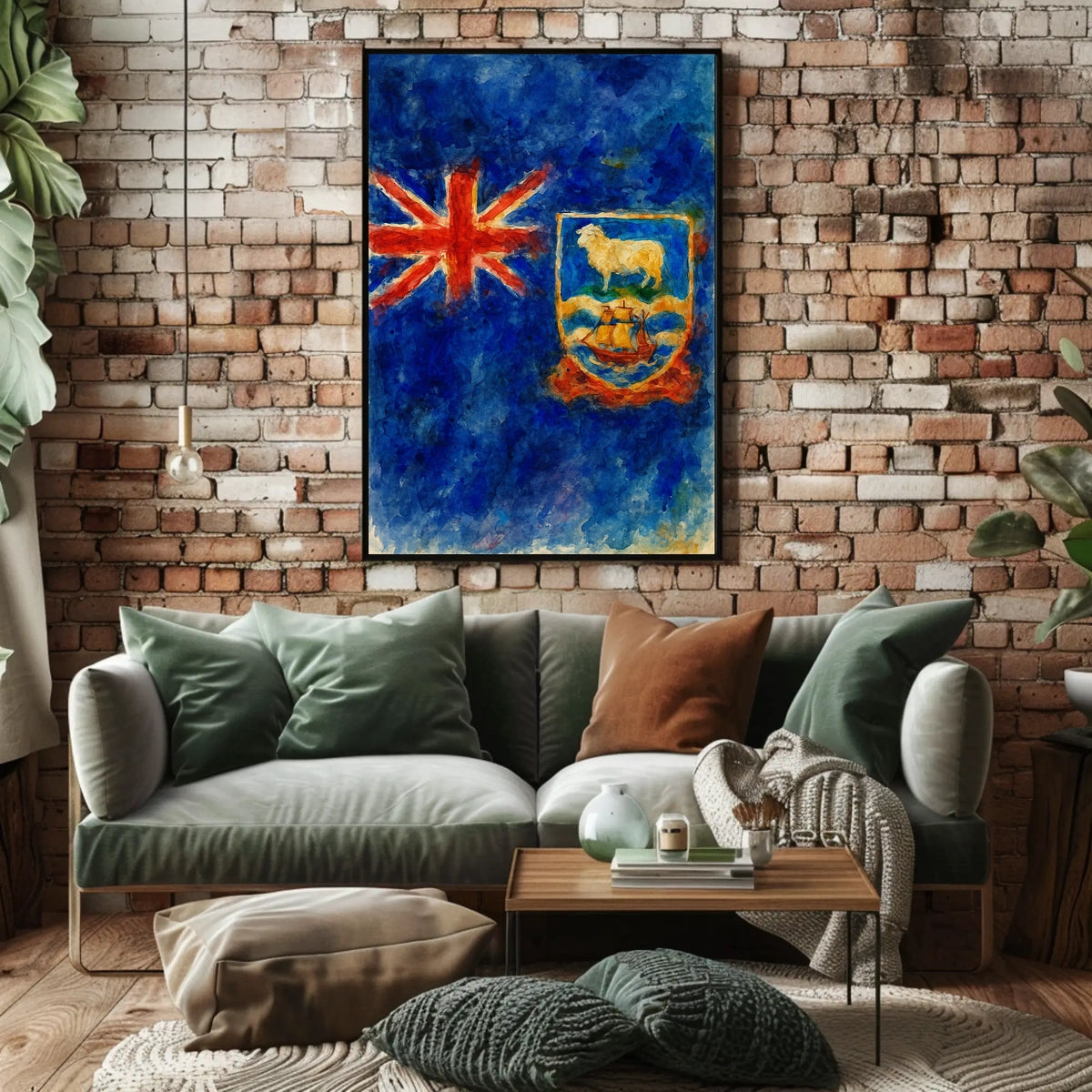 Falkland Islands Flag Watercolor Art Poster