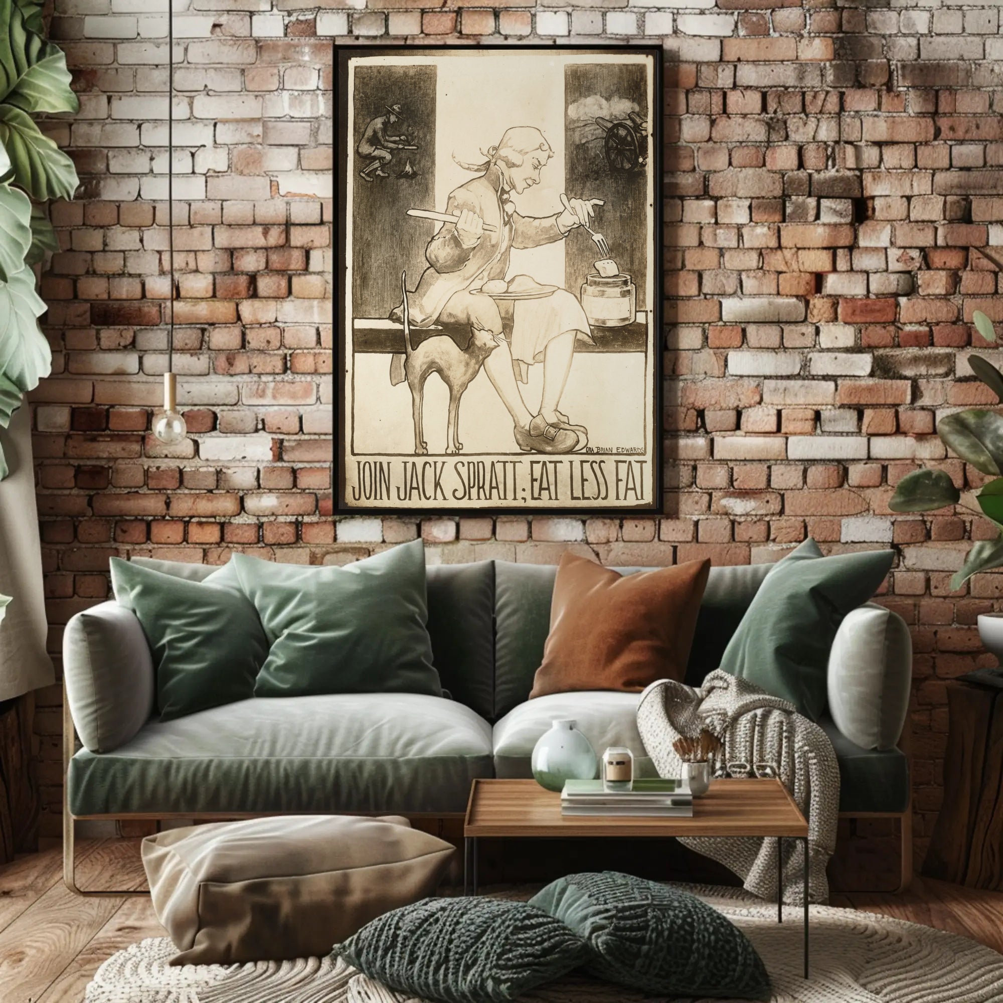 Jack Spratt Health Conscious WWII Propaganda Poster PosterGoat