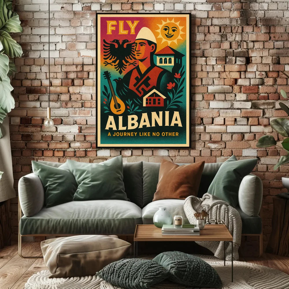 Travel Albania Vintage Poster Cultural Journey Awaits PosterGoat