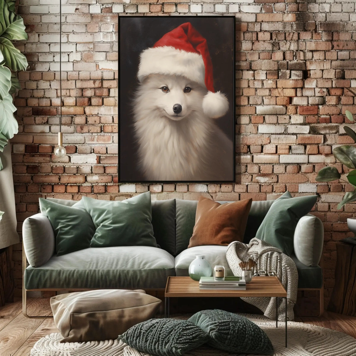 Festive Arctic Fox Poster