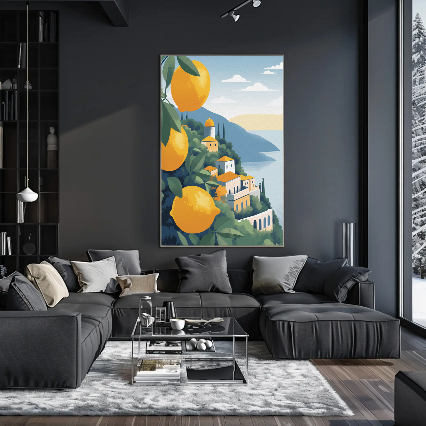 Lemon Trees Over Amalfi Coast Citrus View Travel Poster