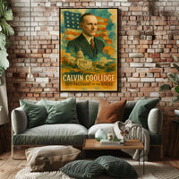 Calvin Coolidge 30th President of the United States Layered Digital Collage Poster