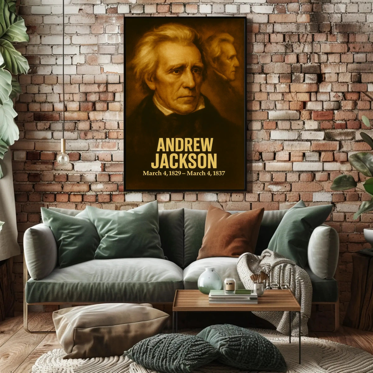 Andrew Jackson Poster Vintage Analog Film Aesthetic Presidential Portrait Wall Art Historical Print