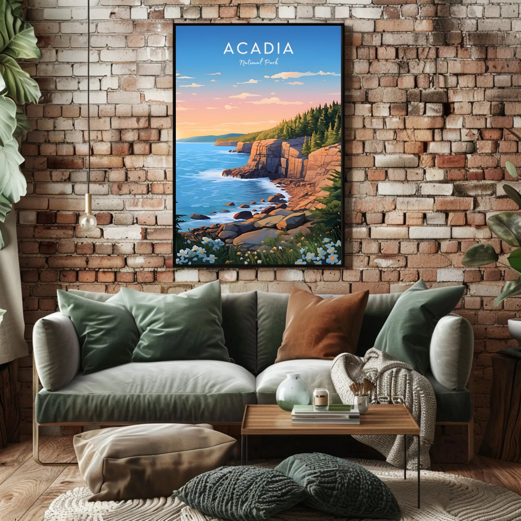 Scenic Coastal Sunrise Acadia National Park Poster