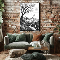 Modern Minimalist "N" Design Art Poster