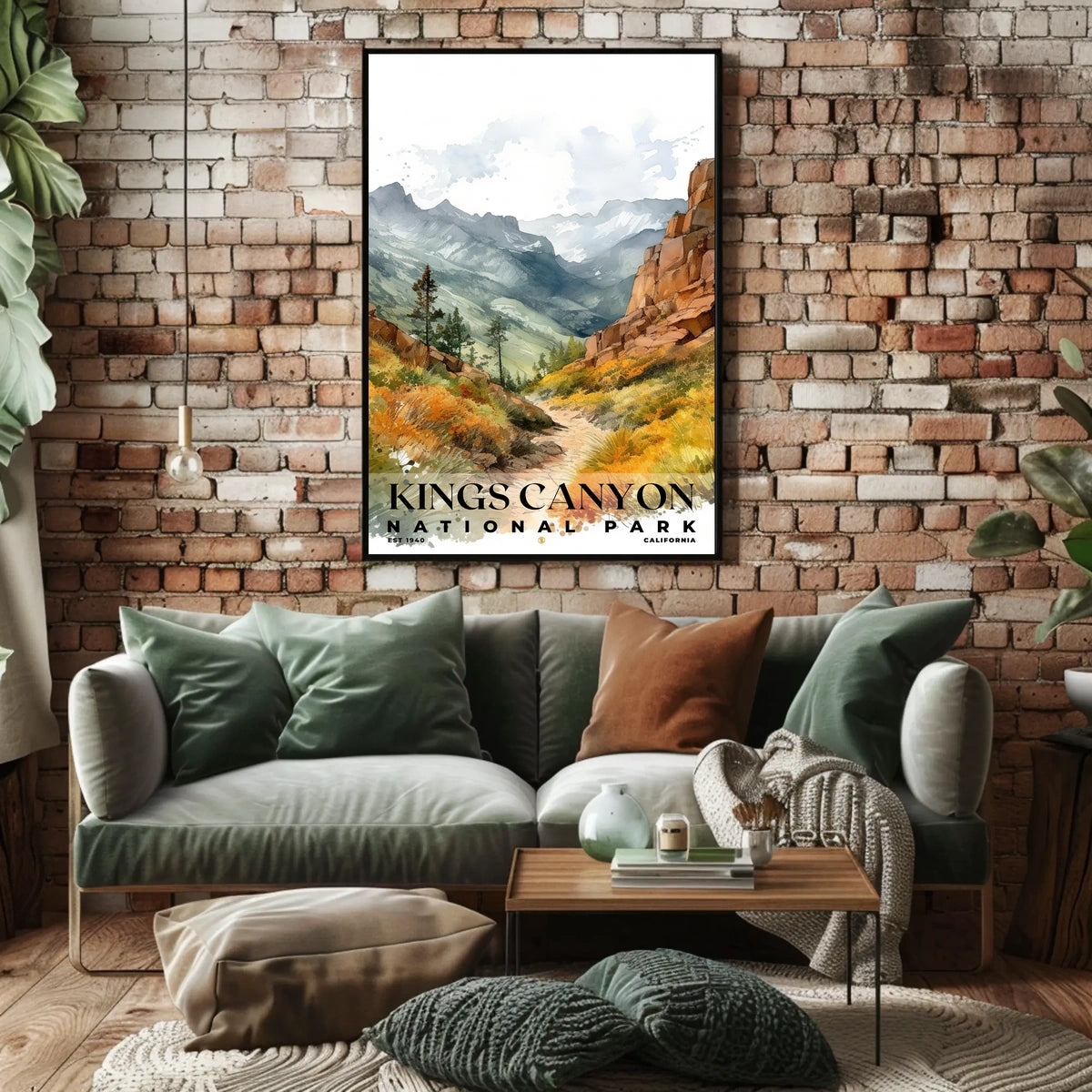Kings Canyon Watercolor Wall Art Poster