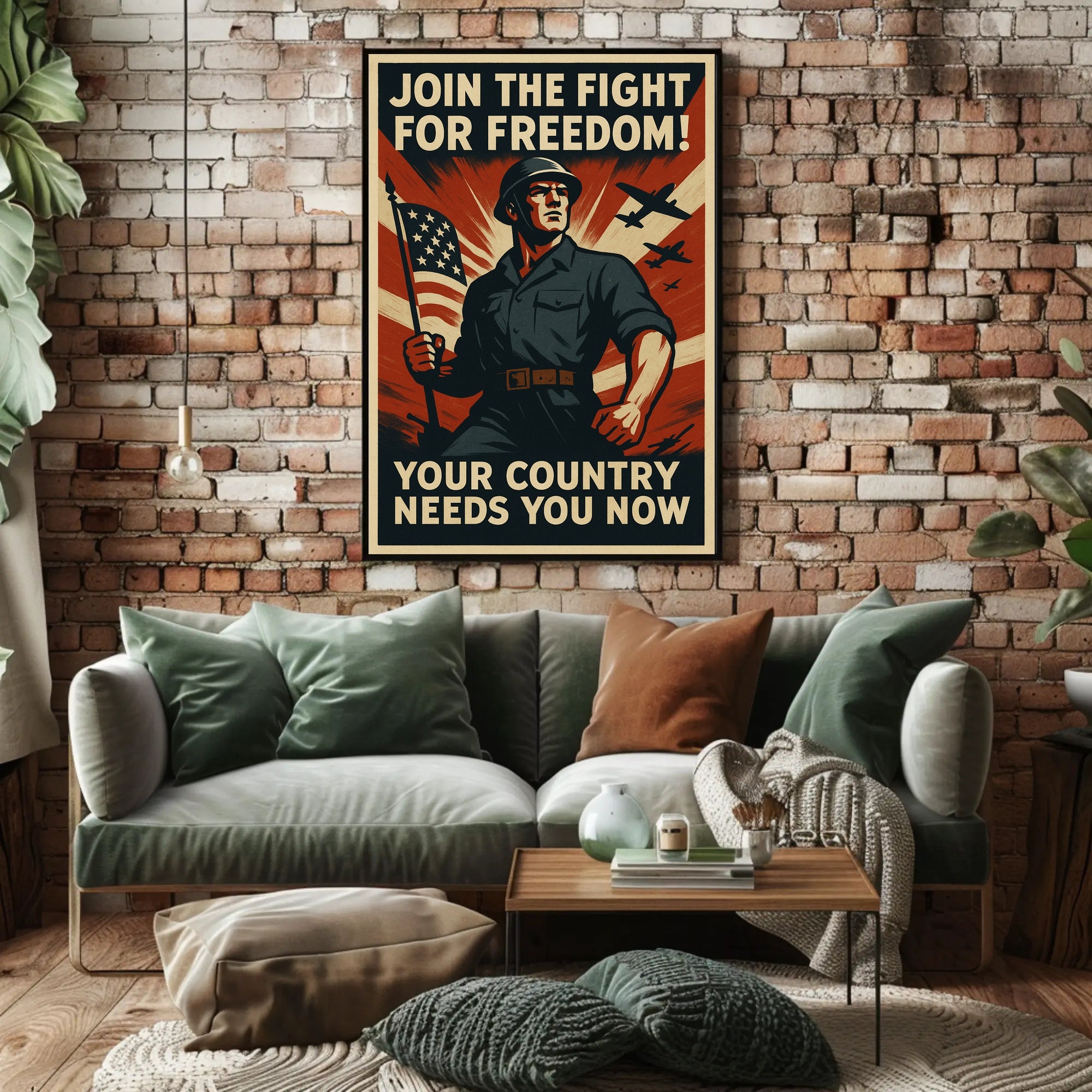 Patriotic Military Recruitment WWII Propaganda Poster PosterGoat