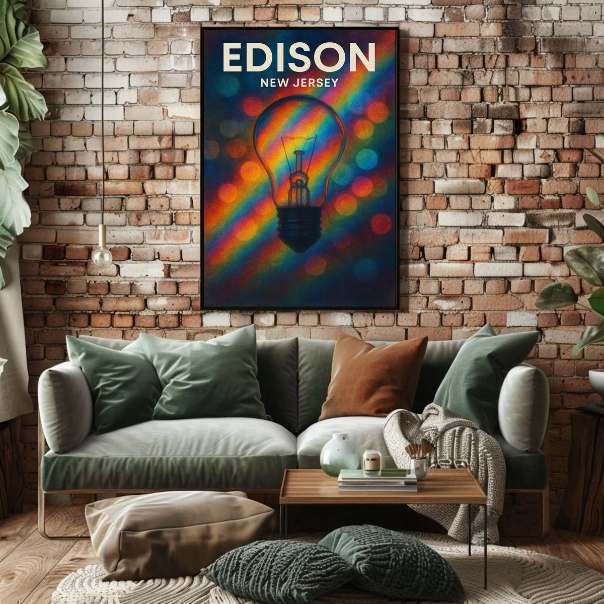 Edison New Jersey Scenic Minimalist Typography Poster