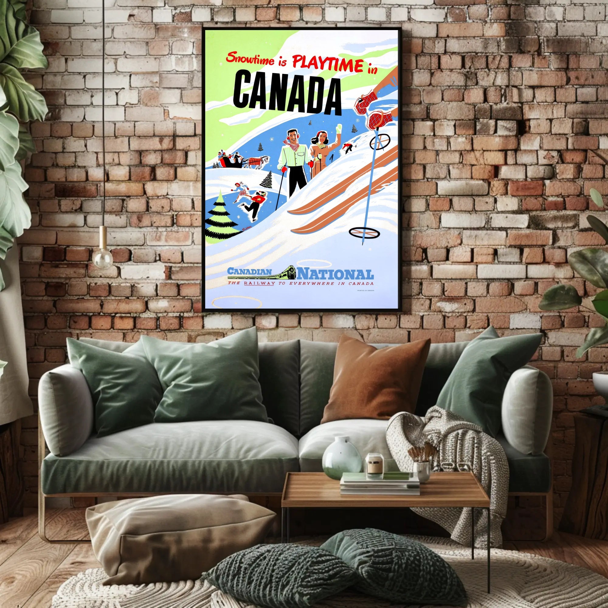 Canadian Winter Skiing Adventures: Vintage Travel Poster PosterGoat