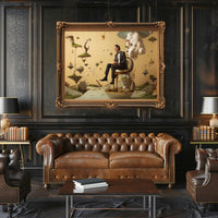 Surreal Floating Islands Tuxedo Man - Artistic Poster