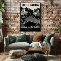 South Dakota Landmarks Poster